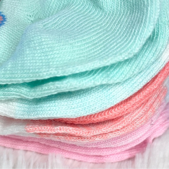 NWT Teal, pink, white and orange, floral print size 4-10 socks 6 pairs included - Picture 3 of 8